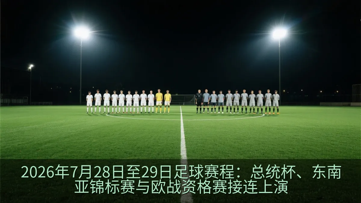 夜间灯光下的足球场与比赛氛围