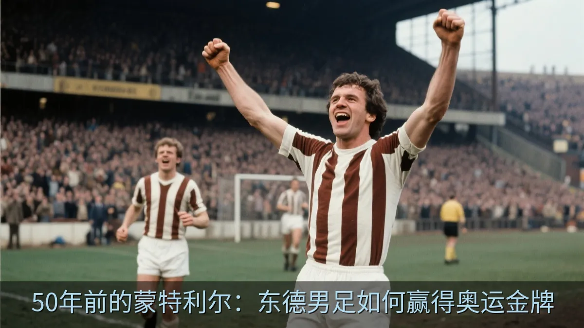东德球员在比赛中庆祝胜利的档案画面